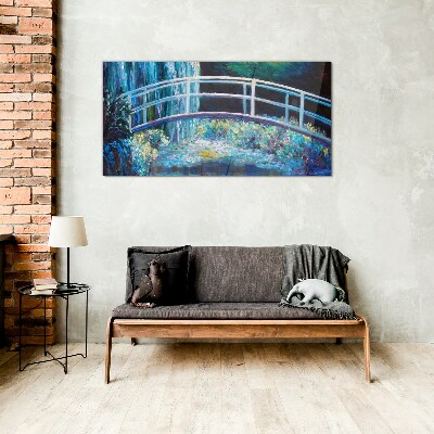 Tableau imprimé sur verre Pont sur l'eau