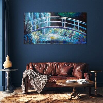 Tableau imprimé sur verre Pont sur l'eau