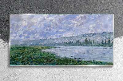 Tableau sur verre La Seine à Vétheuil Monet