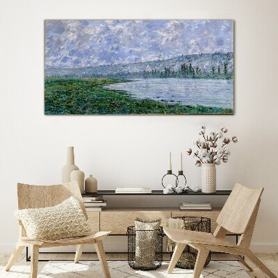 Tableau sur verre La Seine à Vétheuil Monet