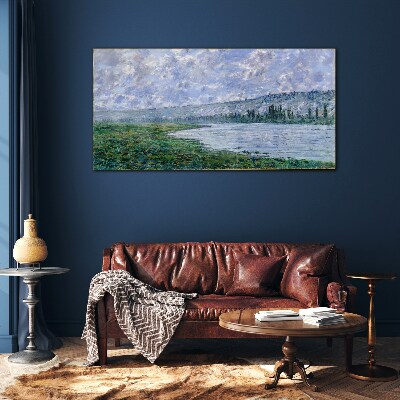 Tableau sur verre La Seine à Vétheuil Monet