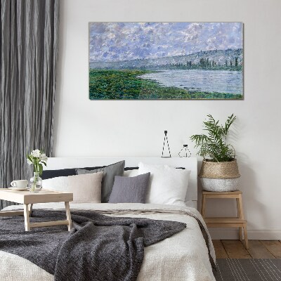 Tableau sur verre La Seine à Vétheuil Monet