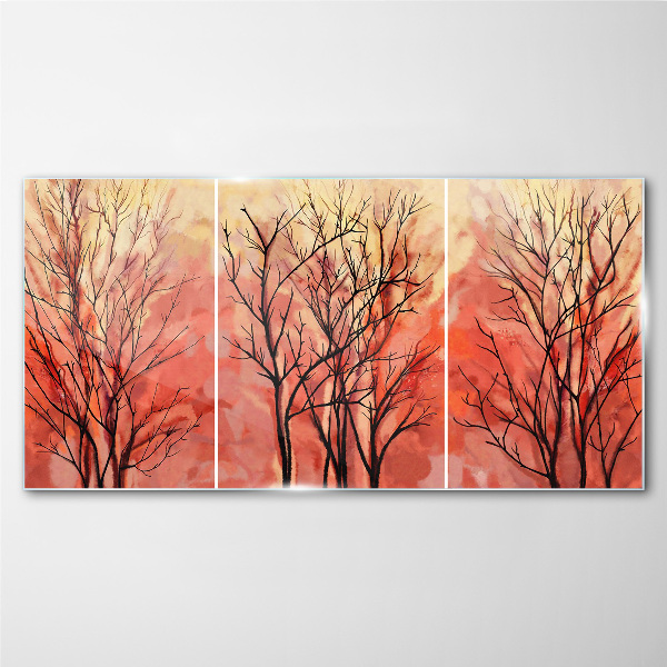 Tableau imprimé sur verre Arbres d'automne aux couleurs pastel