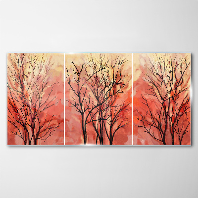 Tableau imprimé sur verre Arbres d'automne aux couleurs pastel