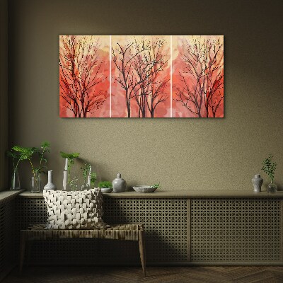 Tableau imprimé sur verre Arbres d'automne aux couleurs pastel