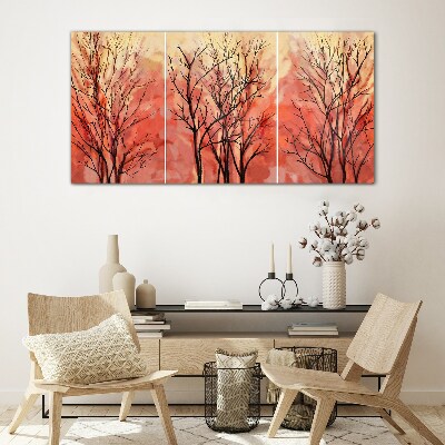 Tableau imprimé sur verre Arbres d'automne aux couleurs pastel