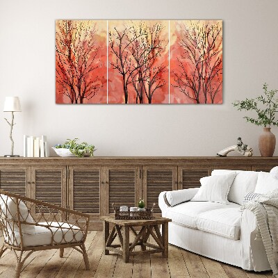 Tableau imprimé sur verre Arbres d'automne aux couleurs pastel
