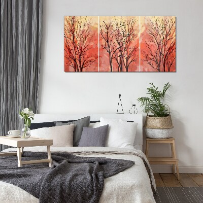 Tableau imprimé sur verre Arbres d'automne aux couleurs pastel