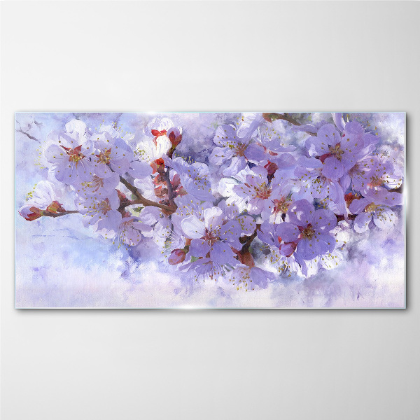 Tableau photo sur verre Délice floral dans les tons violets