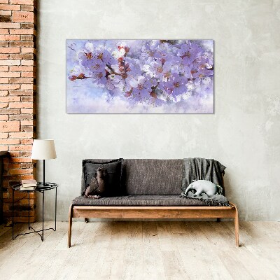 Tableau photo sur verre Délice floral dans les tons violets