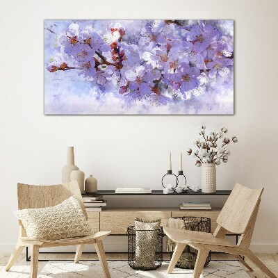 Tableau photo sur verre Délice floral dans les tons violets