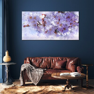 Tableau photo sur verre Délice floral dans les tons violets