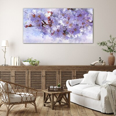 Tableau photo sur verre Délice floral dans les tons violets