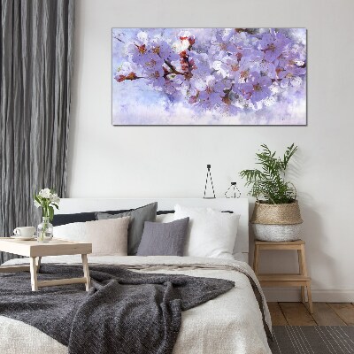 Tableau photo sur verre Délice floral dans les tons violets