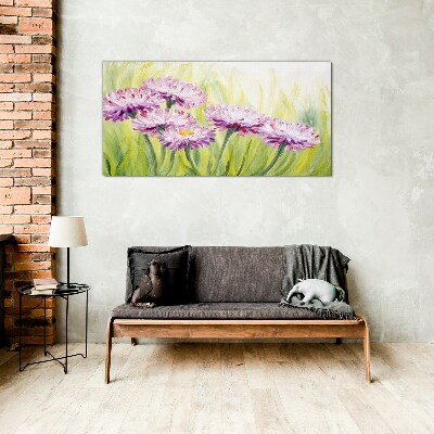 Tableau photo sur verre Fleurs dans une prairie au printemps