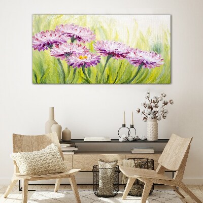Tableau photo sur verre Fleurs dans une prairie au printemps