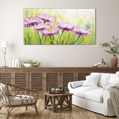 Tableau photo sur verre Fleurs dans une prairie au printemps