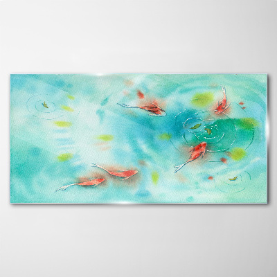 Tableau en verre Eau calme avec des poissons