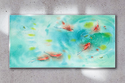 Tableau en verre Eau calme avec des poissons