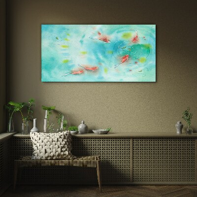 Tableau en verre Eau calme avec des poissons