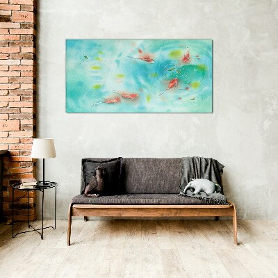 Tableau en verre Eau calme avec des poissons