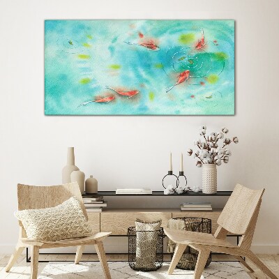 Tableau en verre Eau calme avec des poissons