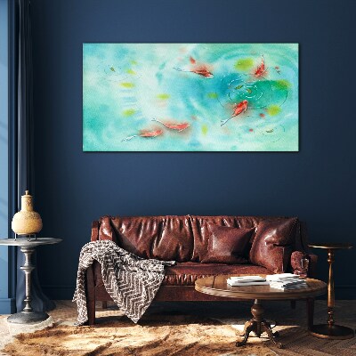 Tableau en verre Eau calme avec des poissons