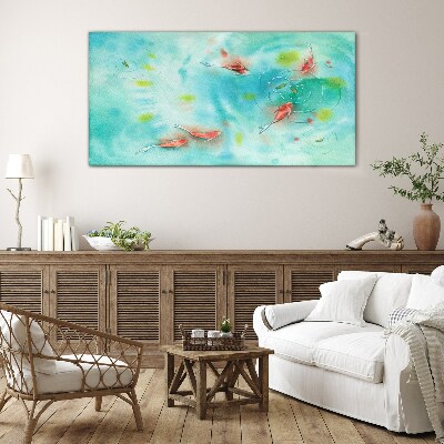 Tableau en verre Eau calme avec des poissons