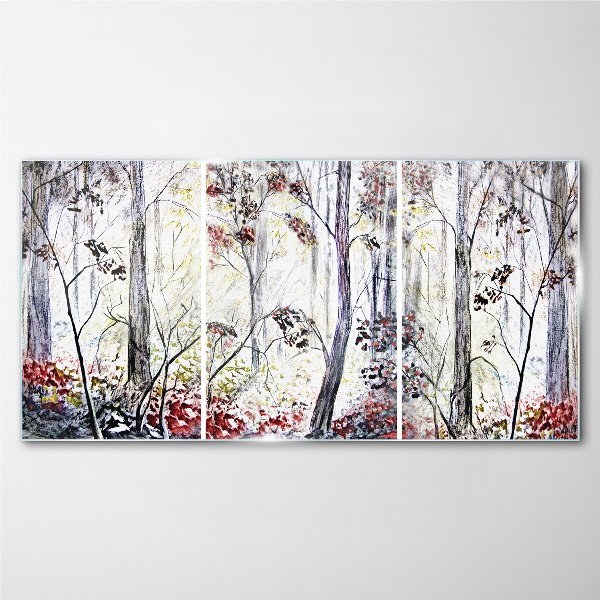 Tableau sur verre Brouillard forestier