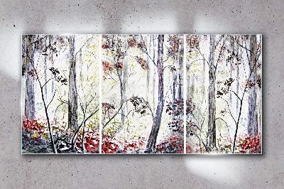 Tableau sur verre Brouillard forestier