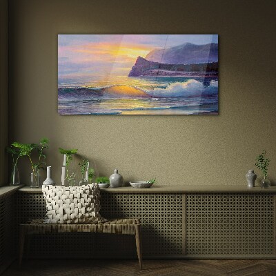 Tableau imprimé sur verre Coucher de soleil sur l'océan