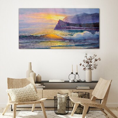 Tableau imprimé sur verre Coucher de soleil sur l'océan