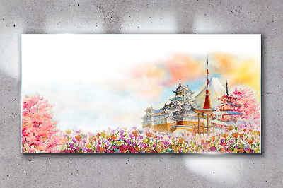 Tableau verre imprimé Paysage printanier japonais