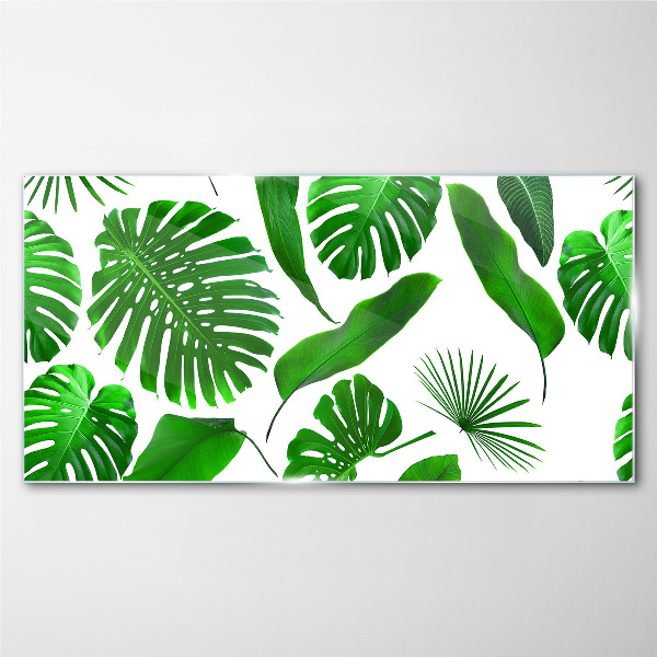 Tableau sur verre Vert tropical dans les feuilles