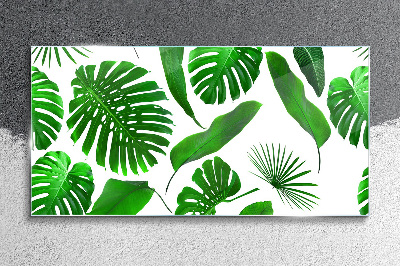Tableau sur verre Vert tropical dans les feuilles
