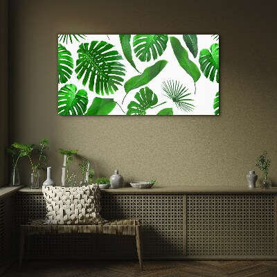 Tableau sur verre Vert tropical dans les feuilles