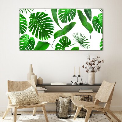 Tableau sur verre Vert tropical dans les feuilles