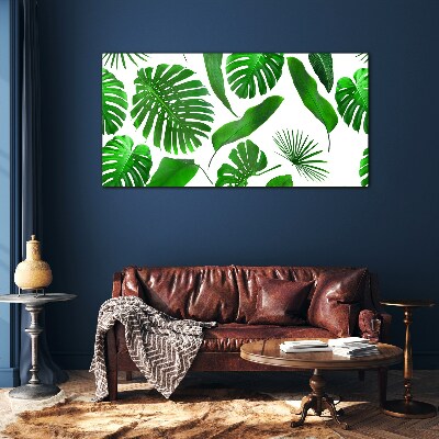 Tableau sur verre Vert tropical dans les feuilles