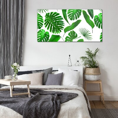 Tableau sur verre Vert tropical dans les feuilles