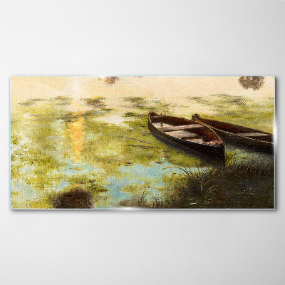 Tableau en verre Une matinée tranquille au bord du lac