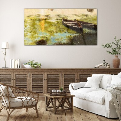 Tableau en verre Une matinée tranquille au bord du lac