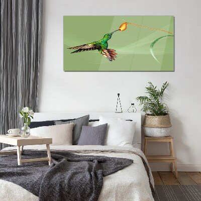 Tableau verre imprimé Colibri sur une fleur