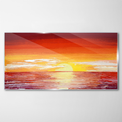 Tableau en verre Coucher de soleil sur la mer