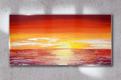 Tableau en verre Coucher de soleil sur la mer