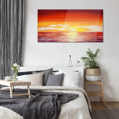 Tableau en verre Coucher de soleil sur la mer