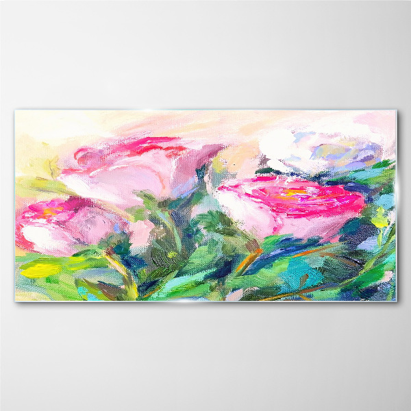 Tableau photo sur verre Composition florale aux tons pastel