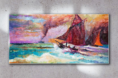 Tableau imprimé sur verre Une aventure maritime en couleurs