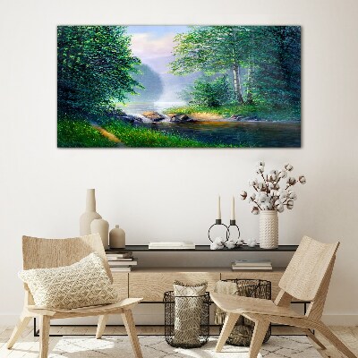 Tableau photo sur verre Un paysage paisible au bord de la rivière