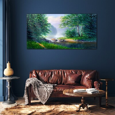 Tableau photo sur verre Un paysage paisible au bord de la rivière