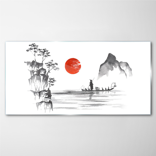 Tableau sur verre Une matinée tranquille au bord de la rivière